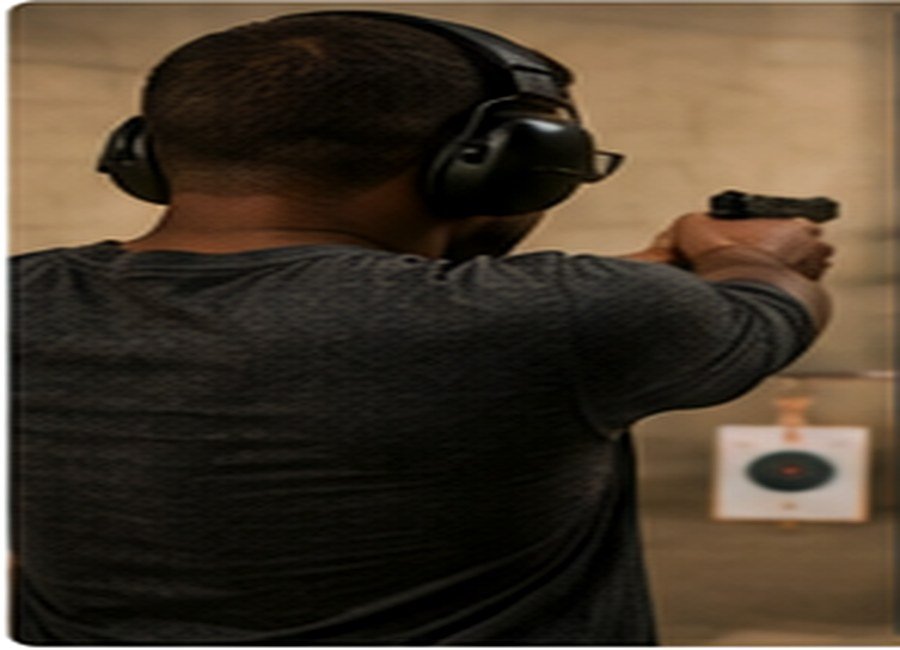Person at a supervised indoor shooting range